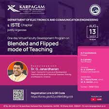 Faculty Development Program on Blended and Flipped mode of teaching 2022 - Karpagam Institute of Technology,